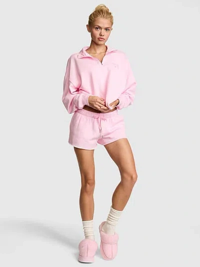 Pink Campus Fleece™ Quarter-zip Straight-cut Sweatshirt In