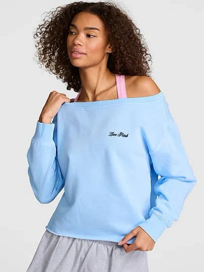 Pink Campus Fleece™ Rib Off-the-shoulder Sweatshirt In Multi