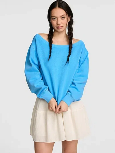 Pink Campus Fleece™ Rib Off-the-shoulder Sweatshirt In Multi