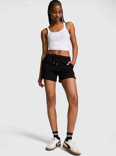 Pink Campus Fleece™ Roll-down Shorts In Black