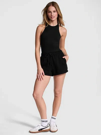 Pink Campus Fleece™ Rolled Hem Shorts In Black