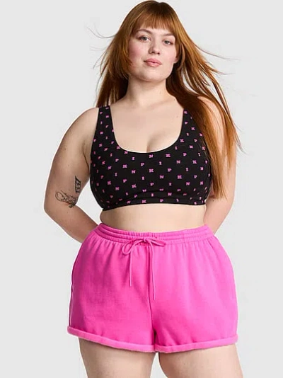 Pink Campus Fleece™ Rolled Hem Shorts In