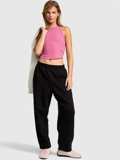Pink Campus Fleece™ Seamed Barrel Sweatpants In Black