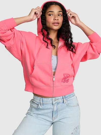 Pink Campus Fleece™ Shrunken Full-zip Hoodie In