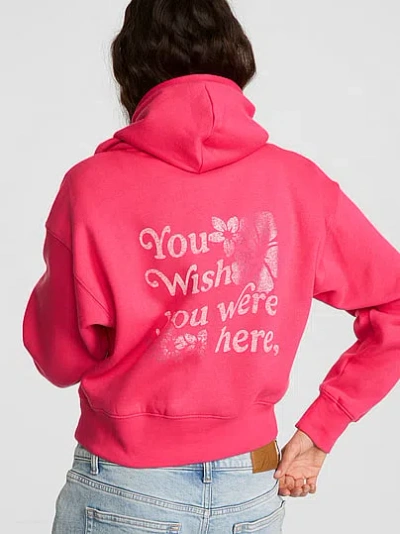 Pink Campus Fleece™ Shrunken Full-zip Hoodie In