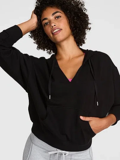 Pink Campus Fleece™ Shrunken Hoodie In Black