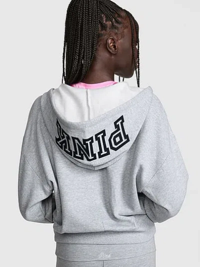 Pink Campus Fleece™ Shrunken Hoodie In Gray