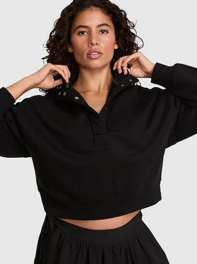 Pink Campus Fleece™ Snap-up Sweatshirt In Black