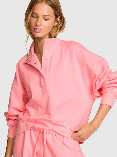 Pink Campus Fleece™ Snap-up Sweatshirt In