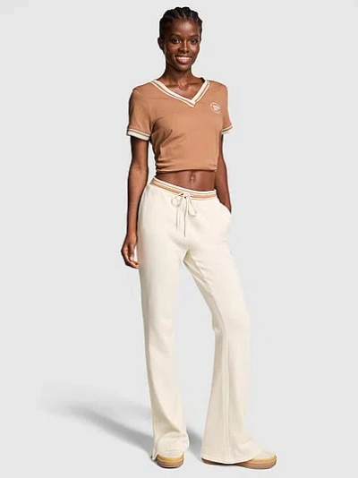 Pink Campus Fleece™ Split-hem Flare Sweatpants In White