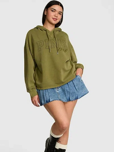 Pink Campus Fleece™ Straight-cut Hoodie In Green