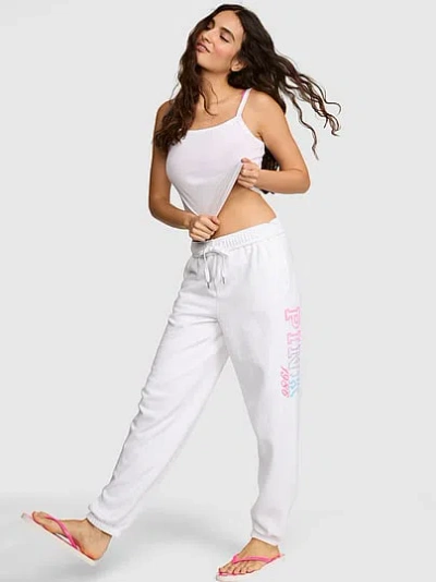 Pink Campus Fleece™ Sweatpants In White