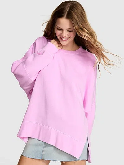 Pink Campus Fleece™ Tunic Crew Sweatshirt In