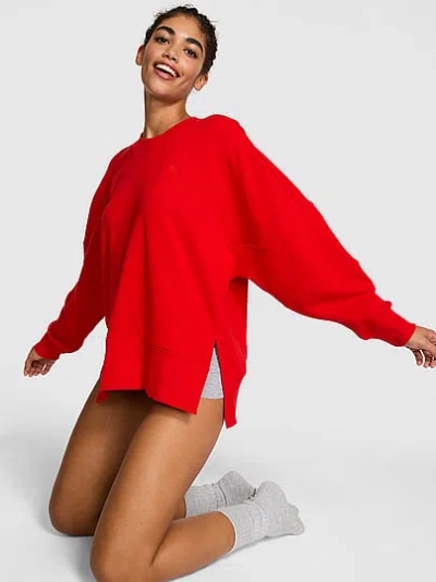 Pink Campus Fleece™ Tunic Crew Sweatshirt In Red