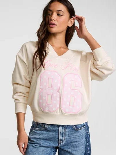 Pink Campus Fleece™ V-neck Sweatshirt In Gray