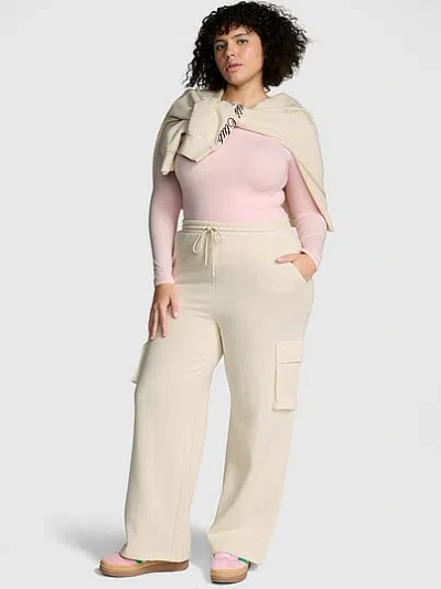 Pink Campus Fleece™ Wide-leg Cargo Sweatpants In Neutral
