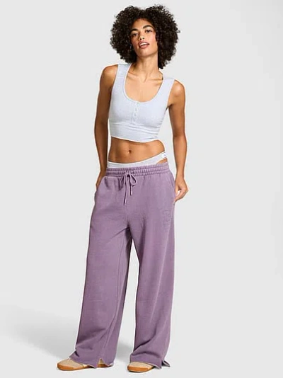 Pink Campus Fleece™ Wide-leg Split-hem Sweatpants In Purple