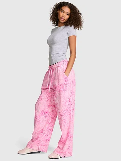 Pink Campus Fleece™ Wide-leg Split-hem Sweatpants In