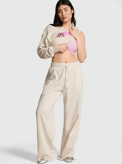 Pink Campus Fleece™ Wide-leg Split-hem Sweatpants In Gray