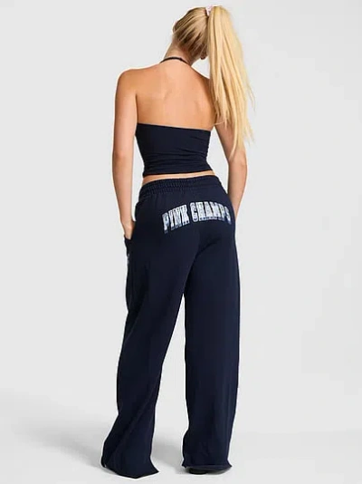 Pink Campus Fleece™ Wide-leg Split-hem Sweatpants In Blue