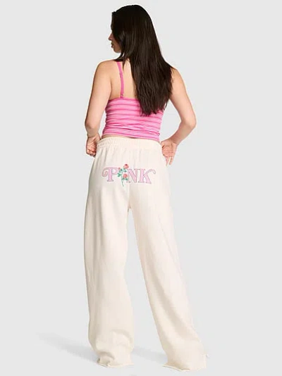 Pink Campus Fleece™ Wide-leg Split-hem Sweatpants In Grey