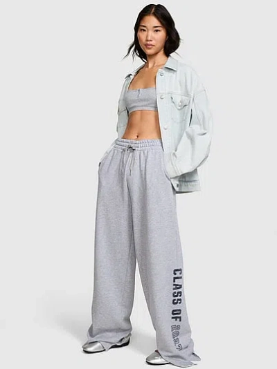 Pink Campus Fleece™ Wide-leg Split-hem Sweatpants In Blue