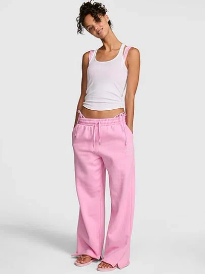 Pink Campus Fleece™ Wide-leg Split-hem Sweatpants In