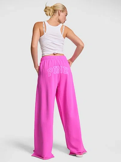 Pink Campus Fleece™ Wide-leg Split-hem Sweatpants In