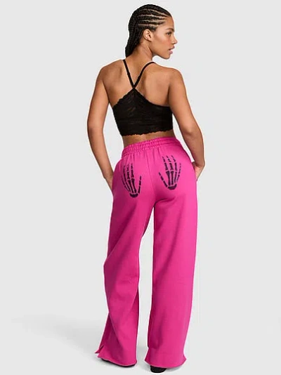 Pink Campus Fleece™ Wide-leg Split-hem Sweatpants In