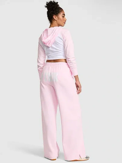 Pink Campus Fleece™ Wide-leg Split-hem Sweatpants In