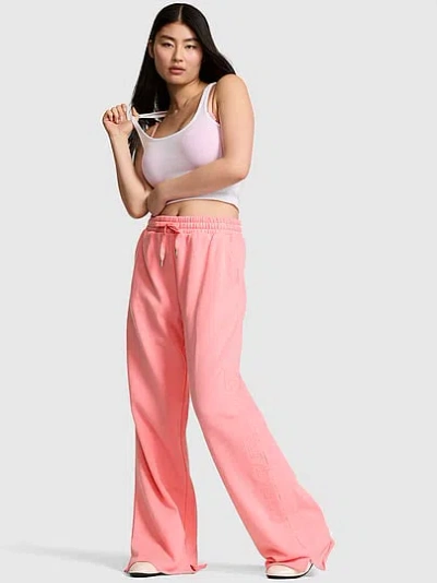 Pink Campus Fleece™ Wide-leg Split-hem Sweatpants In