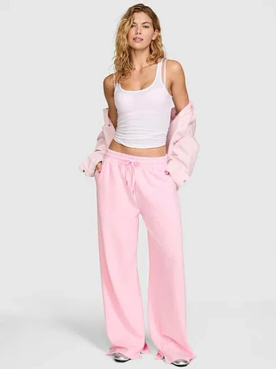 Pink Campus Fleece™ Wide-leg Split-hem Sweatpants In Purple