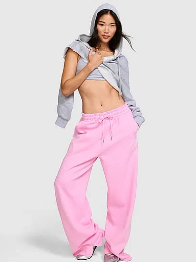 Pink Campus Fleece™ Wide-leg Split-hem Sweatpants In