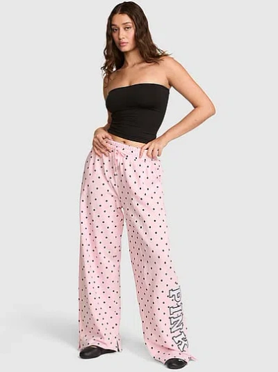 Pink Campus Fleece™ Wide-leg Split-hem Sweatpants In Print