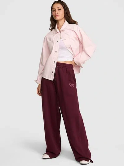 Pink Campus Fleece™ Wide-leg Split-hem Sweatpants In Purple