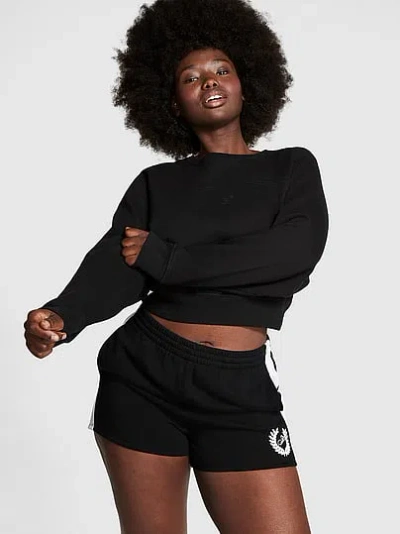 Pink Campus Fleece™ Yoke-seam Crew Sweatshirt In Black