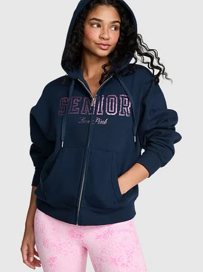 Pink Campus Fleeceâ¢ Full-zip Hoodie In Blue