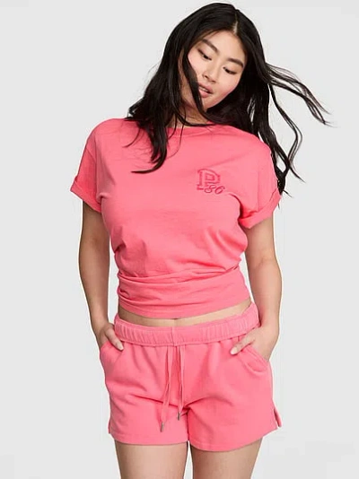Pink Campus Fleeceâ¢ Roll-down Shorts In