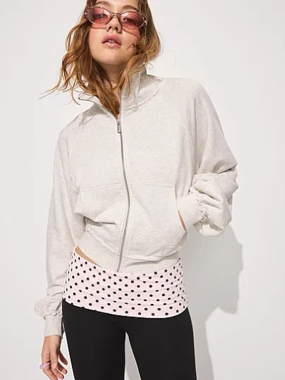 Pink Campus Terry™ Mock-neck Full-zip Sweatshirt In Neutral