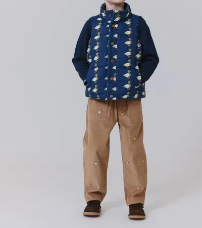 Pink Chicken Kids' Ellis Reversible Vest In Evergreen In Blue