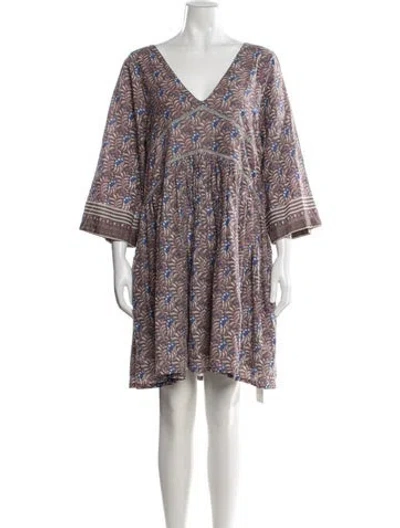 Pre-owned Pink Chicken Floral Print Mini Dress In Multicolor