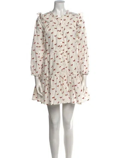 Pre-owned Pink Chicken Floral Print Mini Dress In Neutral