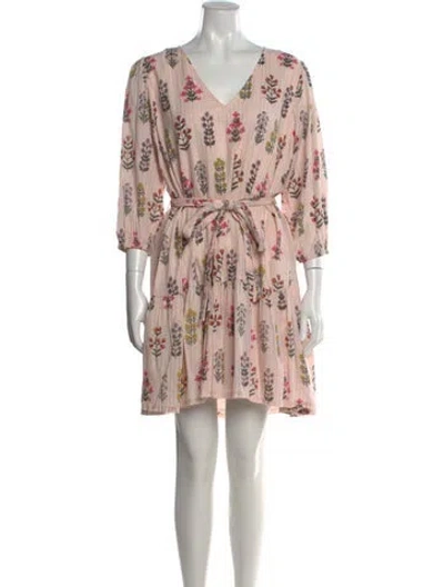 Pre-owned Pink Chicken Floral Print Mini Dress In Pink