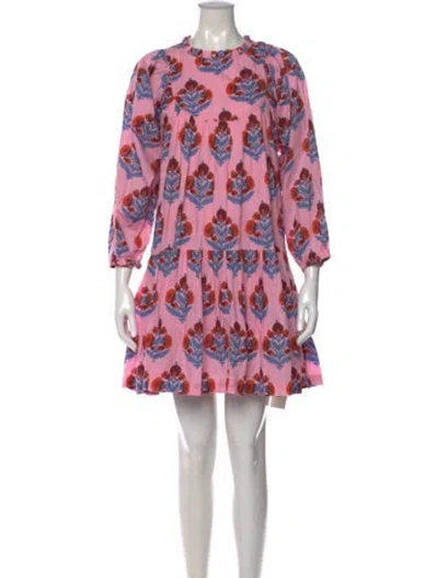 Pre-owned Pink Chicken Floral Print Mini Dress In Pink
