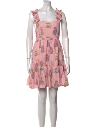 Pre-owned Pink Chicken Floral Print Mini Dress In Pink