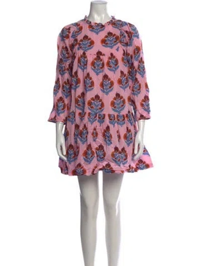 Pre-owned Pink Chicken Floral Print Mini Dress In Pink