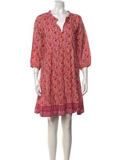 Pre-owned Pink Chicken Floral Print Mini Dress In Pink