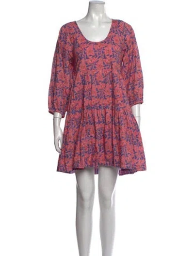 Pre-owned Pink Chicken Floral Print Mini Dress In Pink