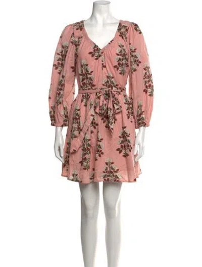 Pre-owned Pink Chicken Floral Print Mini Dress In Pink