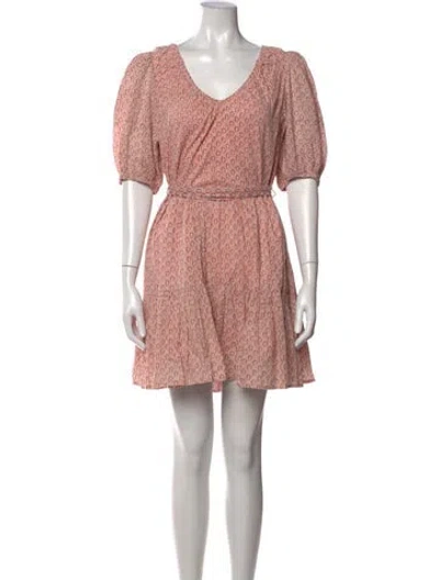 Pre-owned Pink Chicken Floral Print Mini Dress In Red
